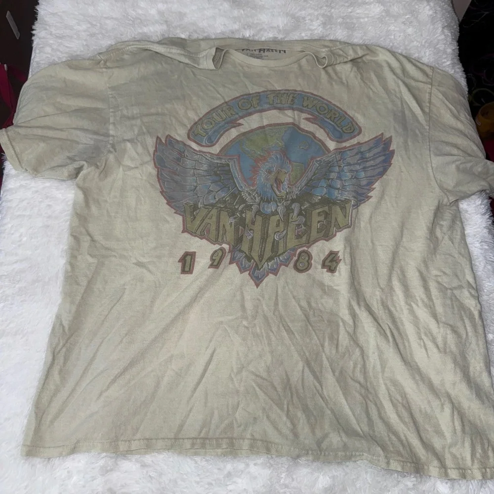 Van Halen Tour of the World 1984 Beige T-Shirt - Picture 1 of 4